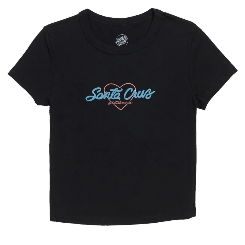 Santa Cruz Womens Love Script Center Cropped T-Shirt - Black sold by CCS