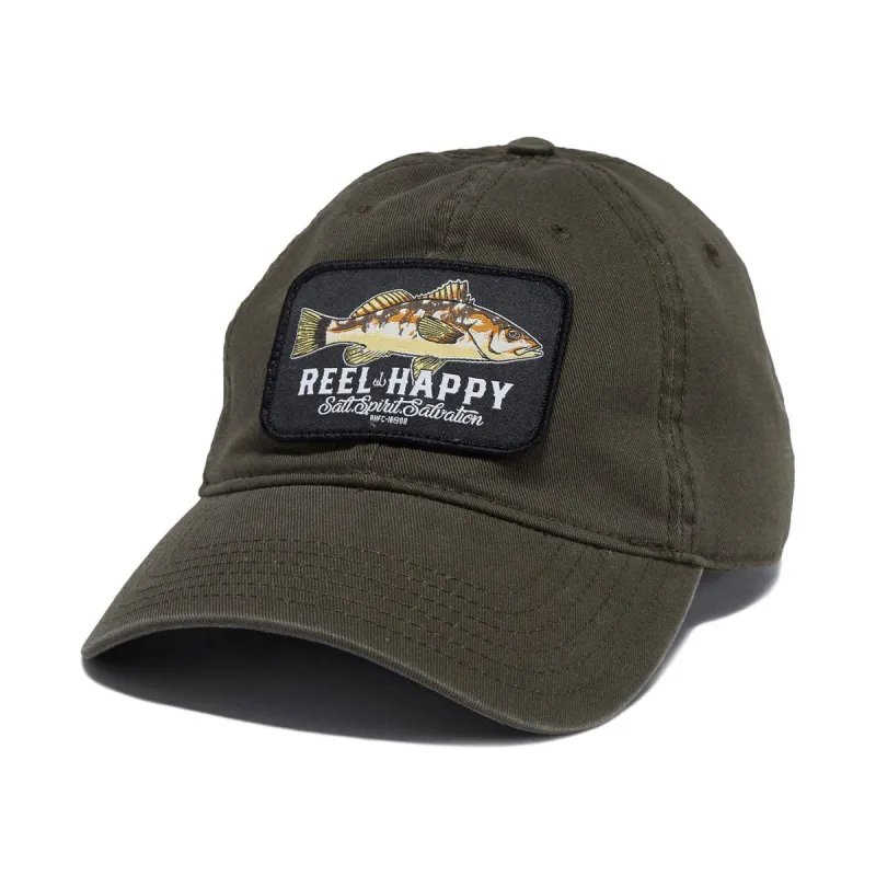 Reel Happy Calico Dad Hat - Olive Green sold by CCS