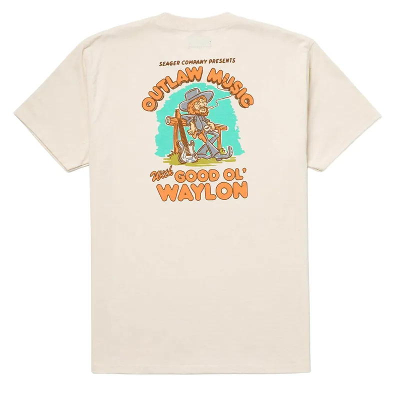 Seager x Waylon Jennings Outlaw T-Shirt - Vintage White sold by CCS