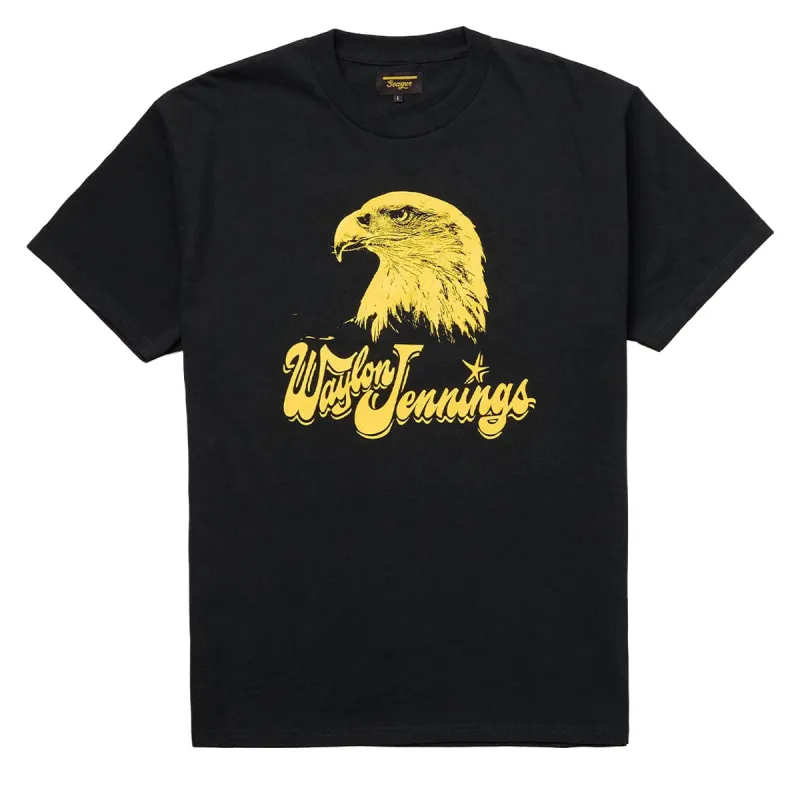 Seager x Waylon Jennings Eagle T-Shirt - Vintage Black sold by CCS
