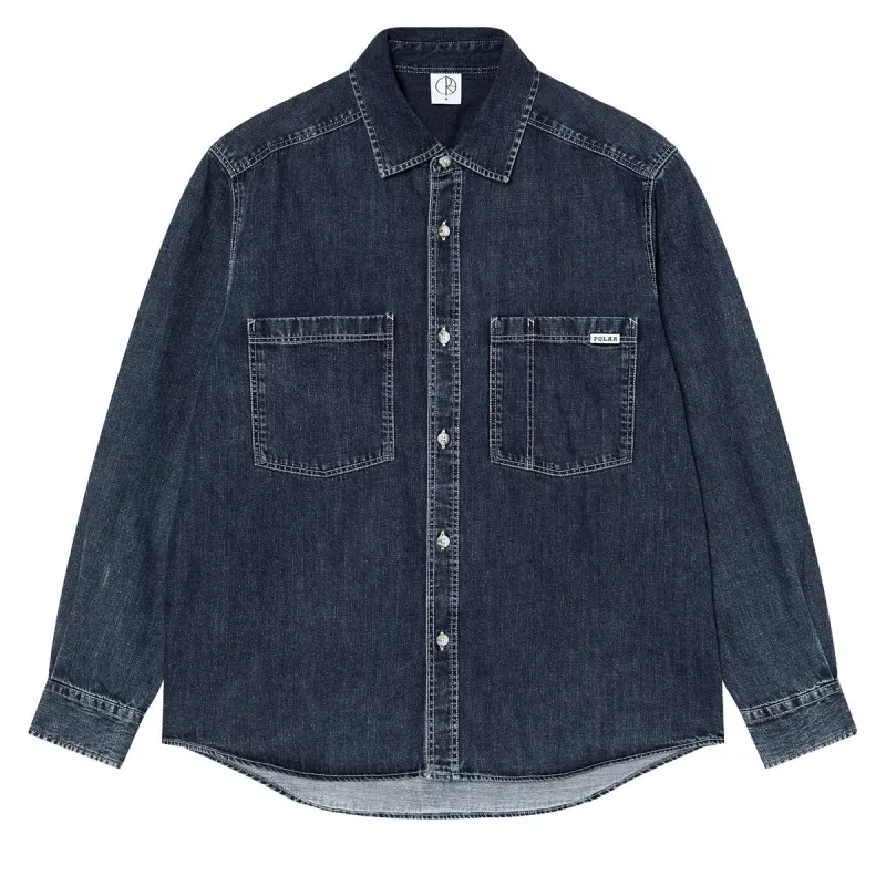 Polar Mike Long Sleeve Denim Shirt - Washed Blue sold by CCS