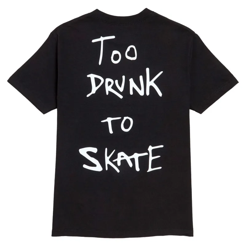 Thank You Too Drunk To Skate T-Shirt - Black/White sold by CCS