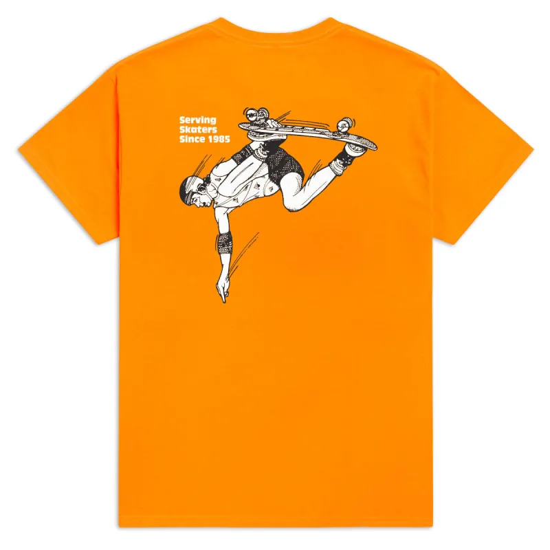 CCS June 1985 Ad T-Shirt - Orange/White made by CCS