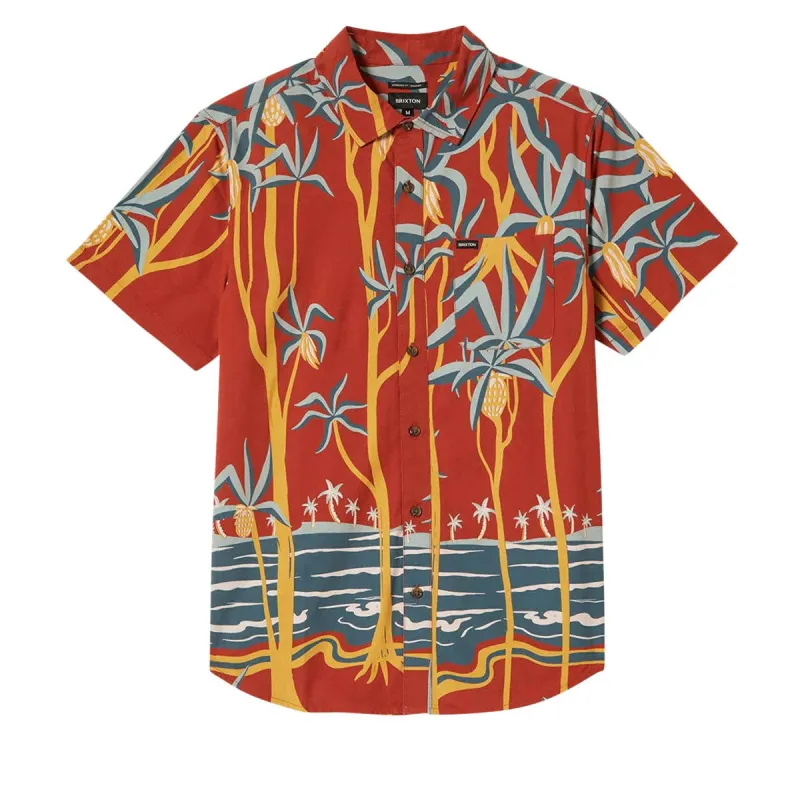 Brixton Charter Print Shirt - Dark Red Scenic Trip sold by CCS