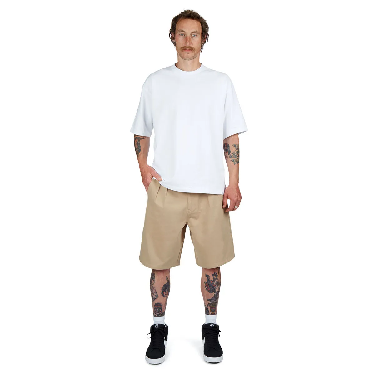 CCS Pleated Chino Shorts - Khaki sold by CCS product image thumbnail 4