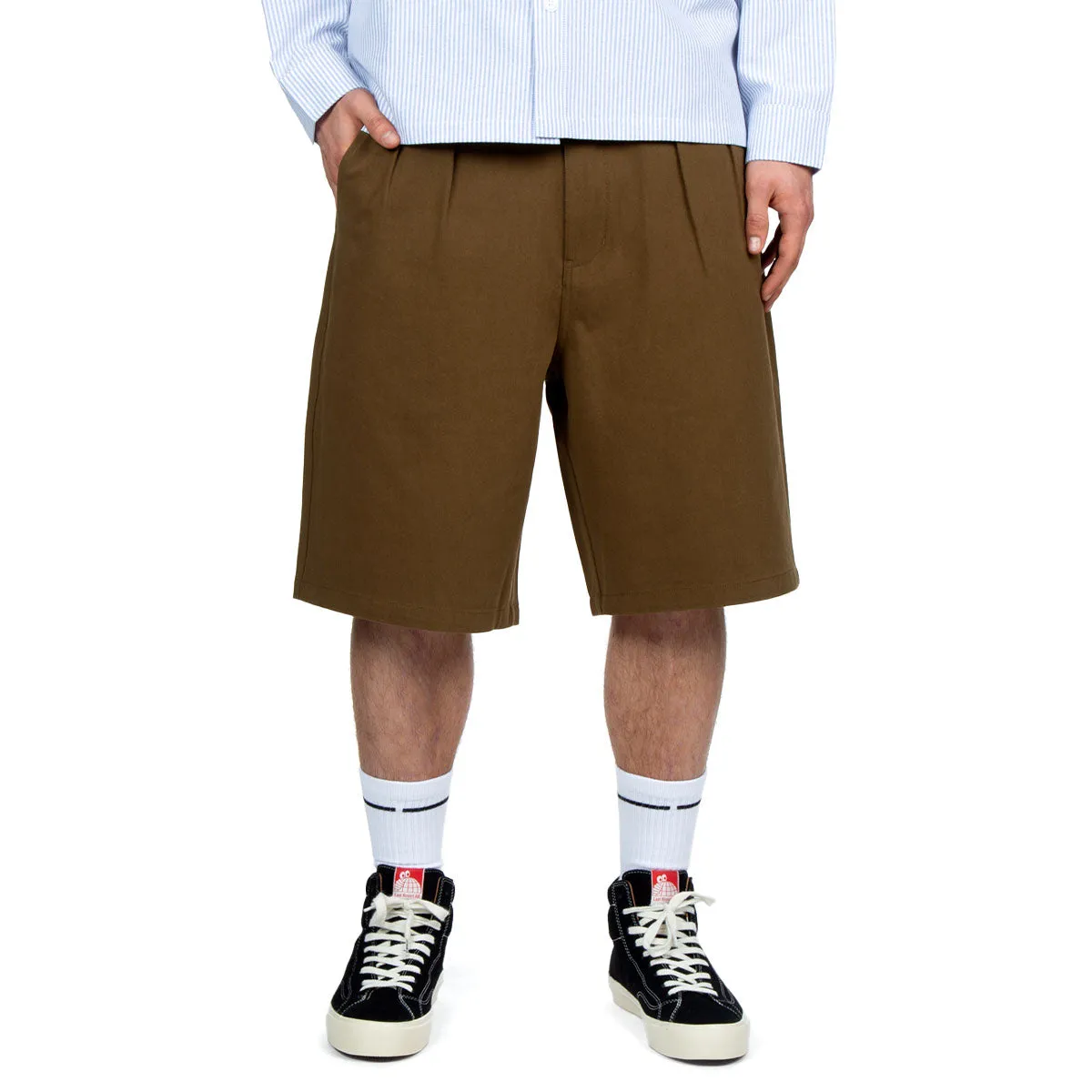 CCS Pleated Chino Shorts - Brown sold by CCS