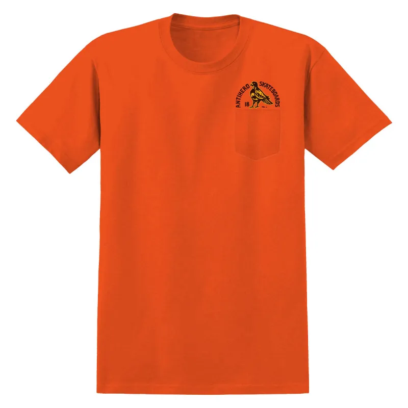Anti-Hero Rock Dove Fill Pocket T-Shirt - Safety Orange/Yellow/Black sold by CCS