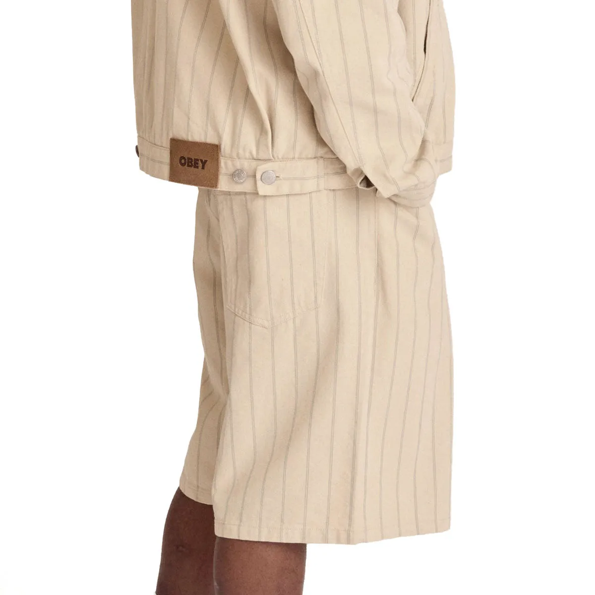 Obey Stripe Baggy Denim Shorts - Pelican Multi sold by CCS product image thumbnail 4