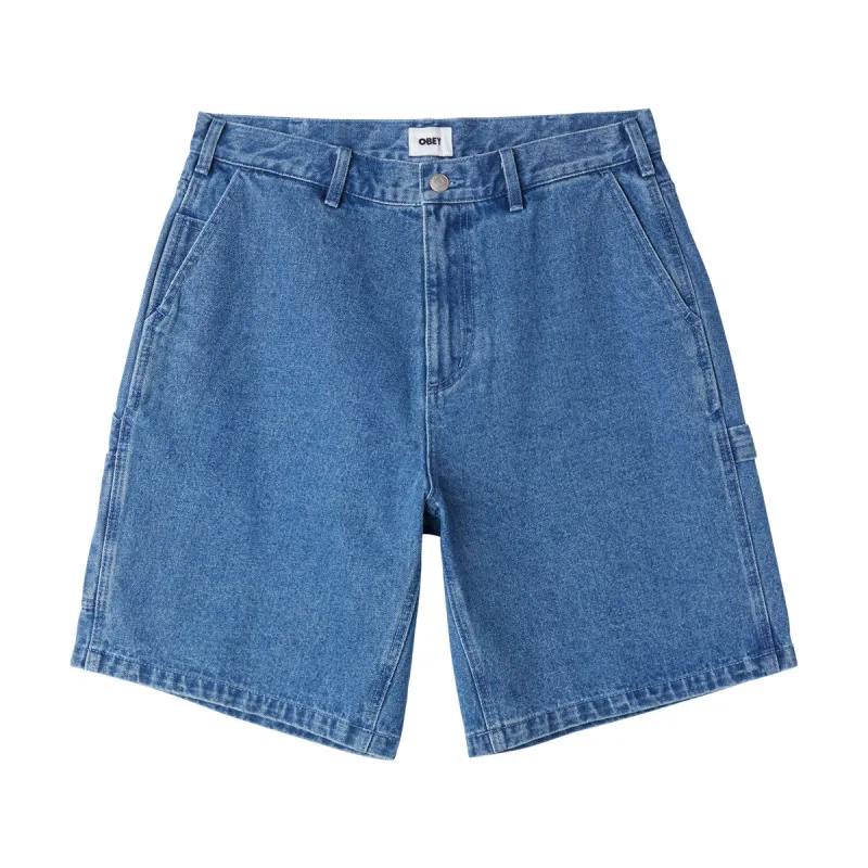 Obey Big Wig Denim Carpenter Shorts - Light Indigo sold by CCS