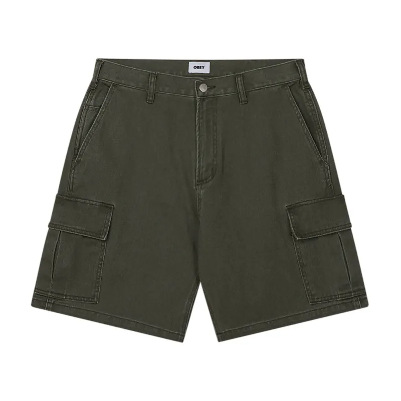 Obey Bigwig Baggy Denim Cargo Shorts - Faded Grape Leaf sold by CCS