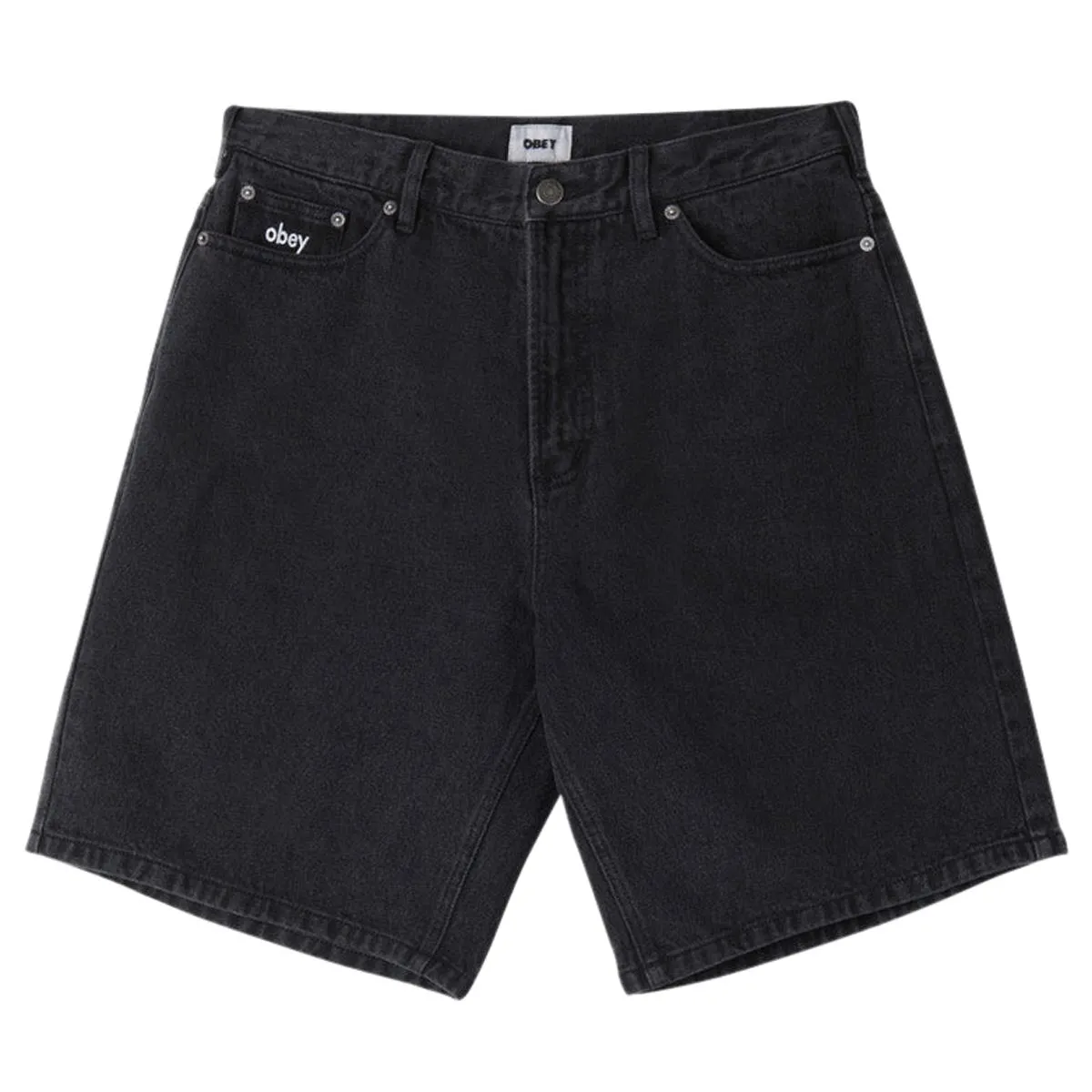 Obey Bigwig Baggy Denim Shorts - Faded Black sold by CCS