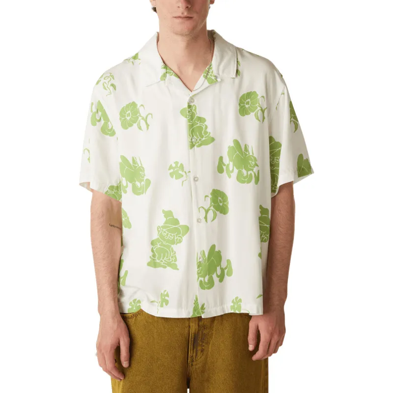 HUF Trip Flocked Resort Shirt - White sold by CCS