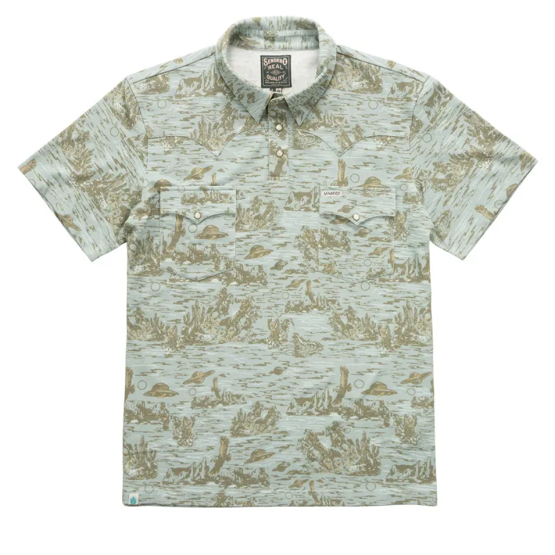 Sendero Cantina Polo Shirt - Desert Abduction Print made by Sendero Provisions CO