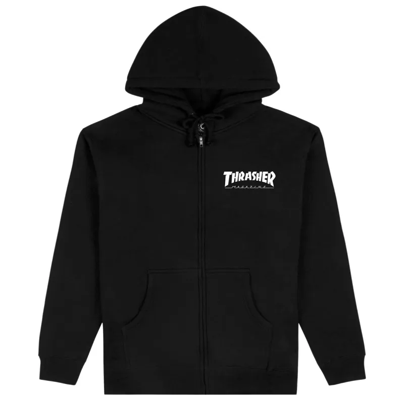 Thrasher Logo Zip Up Hoodie - Black sold by CCS