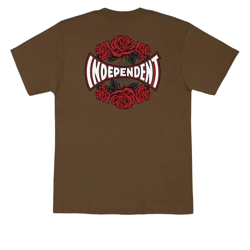 Independent Rose Span T-Shirt - Dark Chocolate sold by CCS