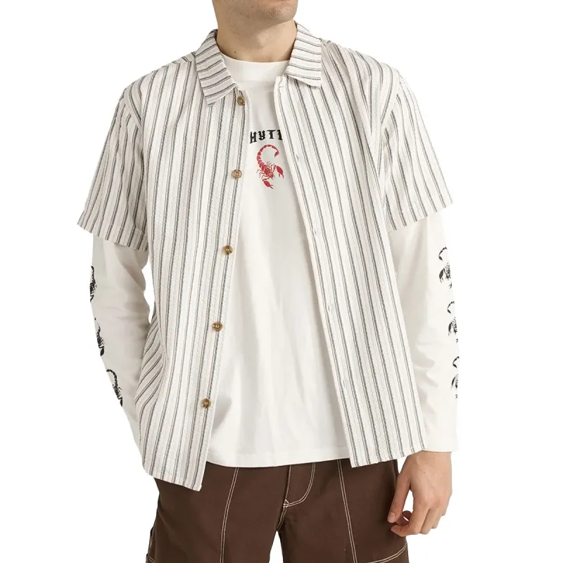 Rhythm Seersucker Stripe Shirt - White made by Rhythm.