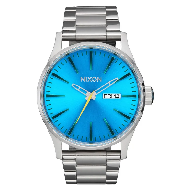 Nixon Sentry Stainless Steel Watch - Silver/Byron Blue Ombre made by Nixon