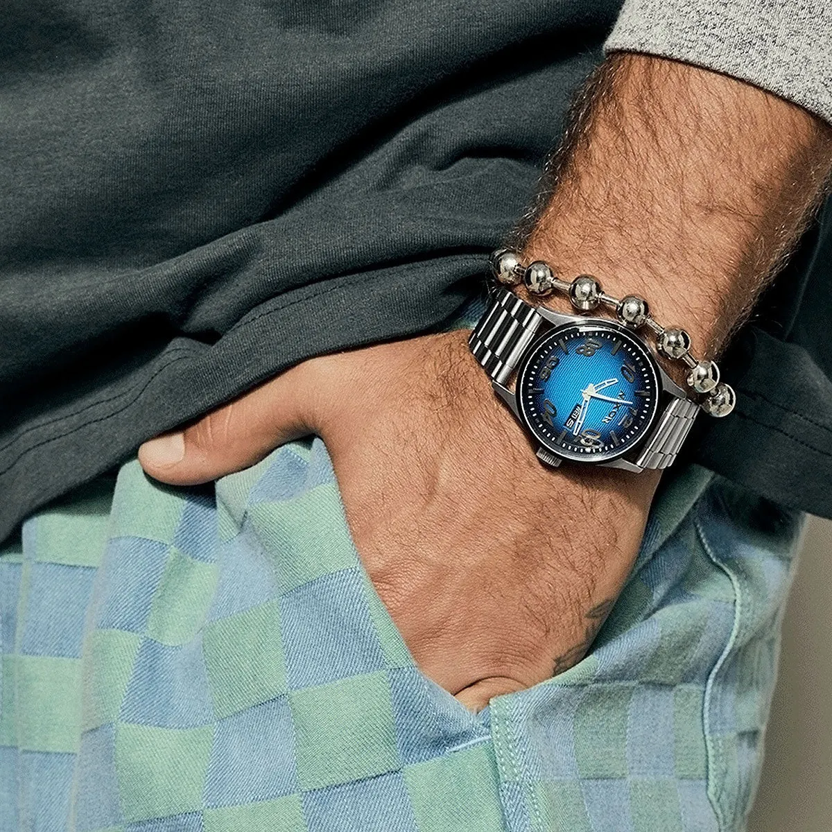 Nixon Sentry Stainless Steel Watch - Fisheye/Silver/Polar Blue sold by CCS product image thumbnail 5