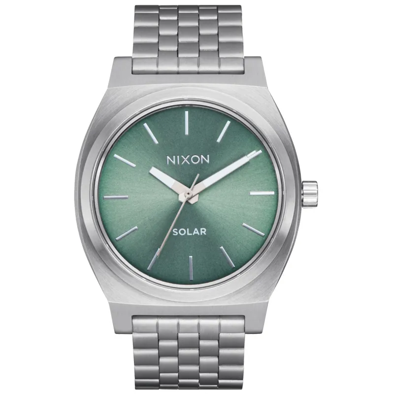 Nixon Time Teller Solar Watch - Silver/Jade Sunray sold by CCS