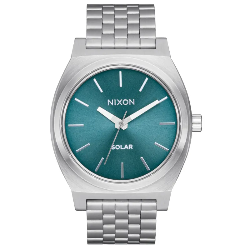 Nixon Time Teller Solar Watch - Silver/Dusty Blue Sunray sold by CCS