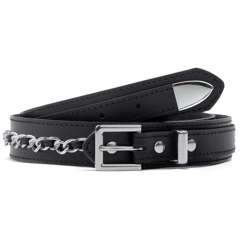 CCS Chain Ranger Leather Belt - Black made by CCS