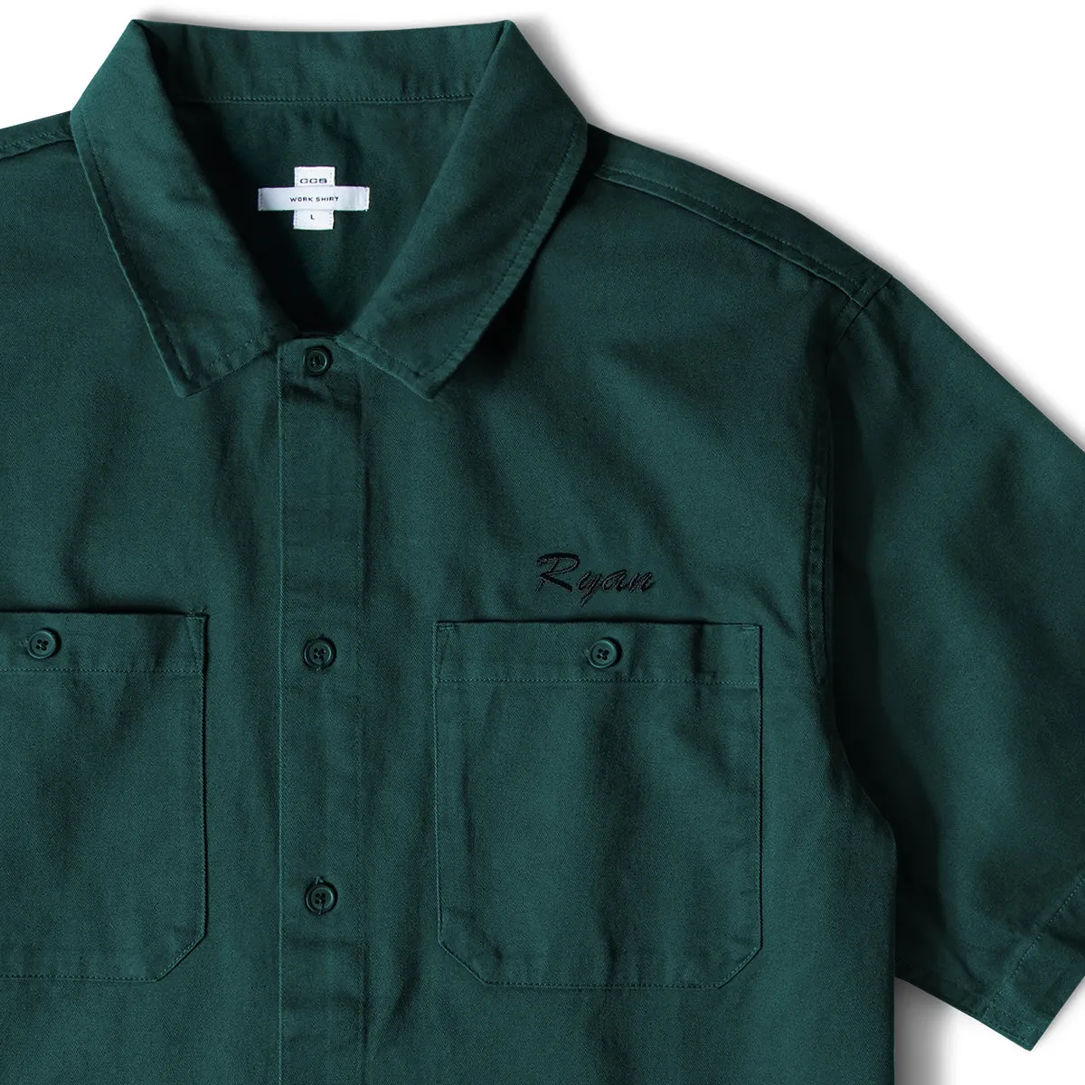 CCS Custom Embroidered Work Shirt - Hunter Green sold by CCS product image thumbnail 3