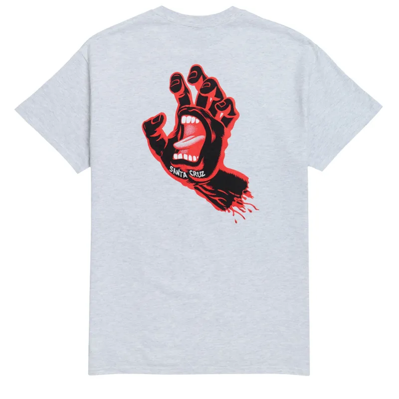 Santa Cruz Screaming Hand T-Shirt - Ash/Black/Red sold by CCS