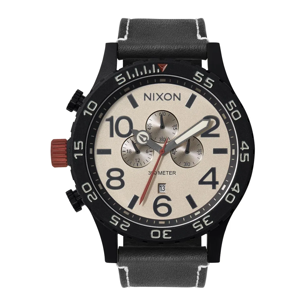 Nixon 51-30 Chrono Leather Watch - Black/Pumice/Charcoal sold by CCS product image thumbnail 4