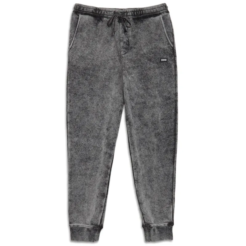 CCS Logo Rubber Patch Sweatpants - Mineral Wash Black sold by CCS