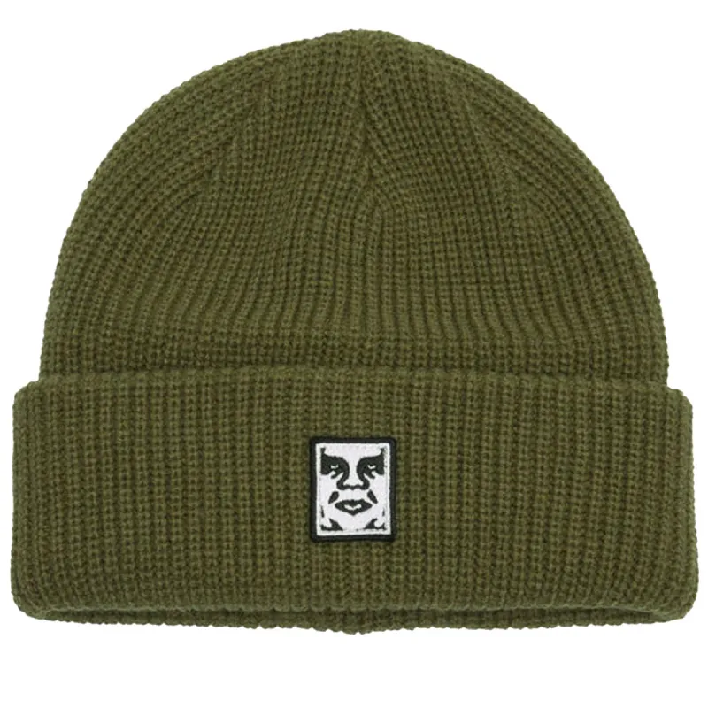 Obey Mid Icon Patch Cuff Beanie - Dull Army sold by CCS