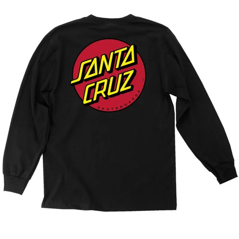 Santa Cruz Classic Dot Long Sleeve T-Shirt - Black sold by CCS
