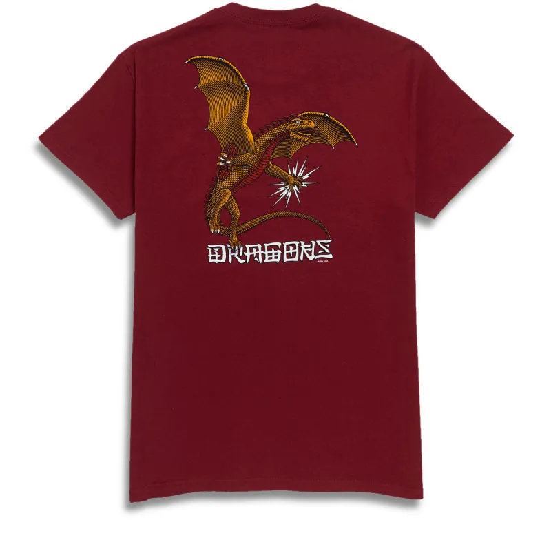 Powell-Peralta Dragons Logo T-Shirt - Burgundy sold by CCS
