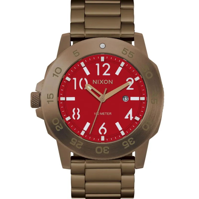 Nixon Smyth 44 Watch - Khaki/Red sold by CCS