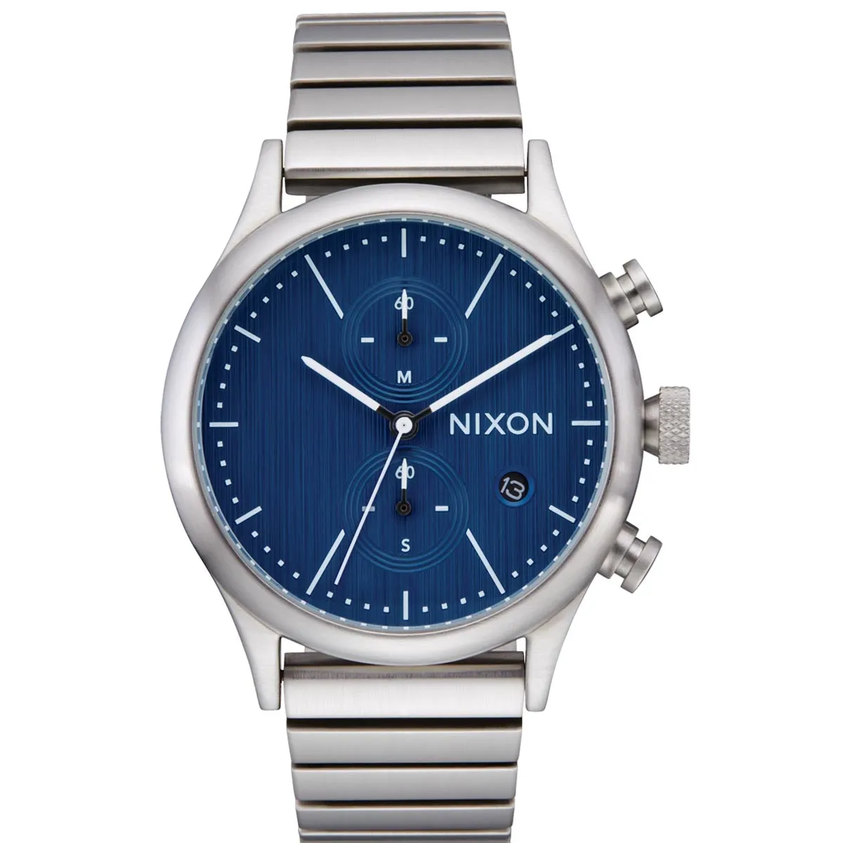 Nixon Station Chrono Watch - Silver/Indigo sold by CCS