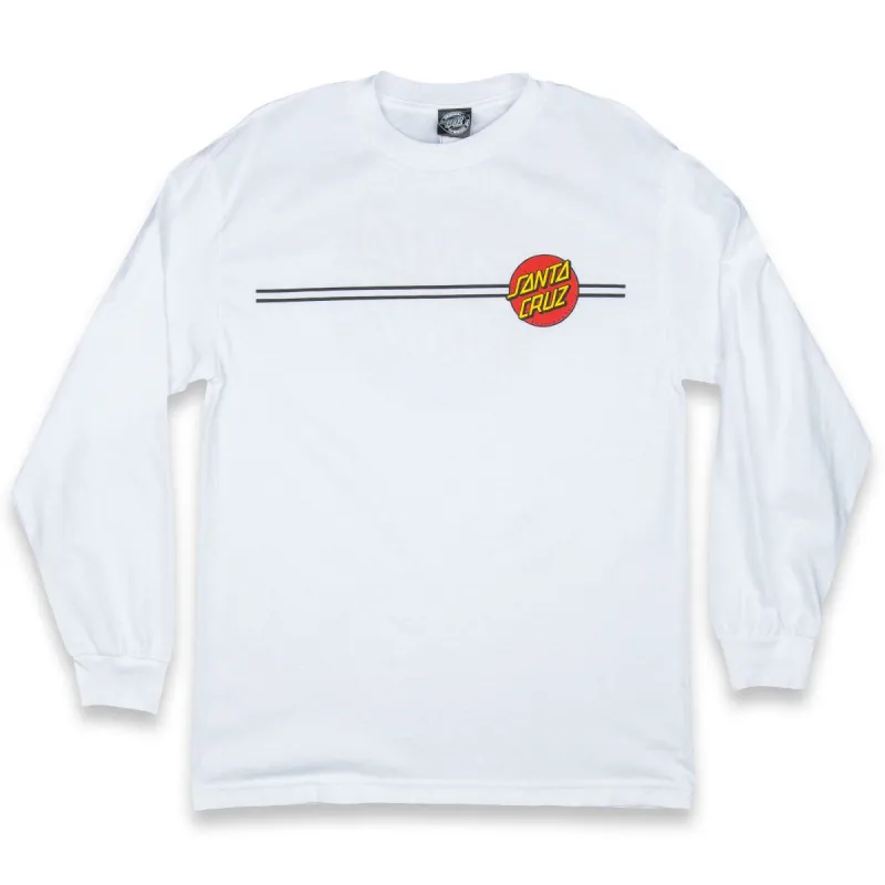 Santa Cruz Classic Dot Long Sleeve T-Shirt - White sold by CCS