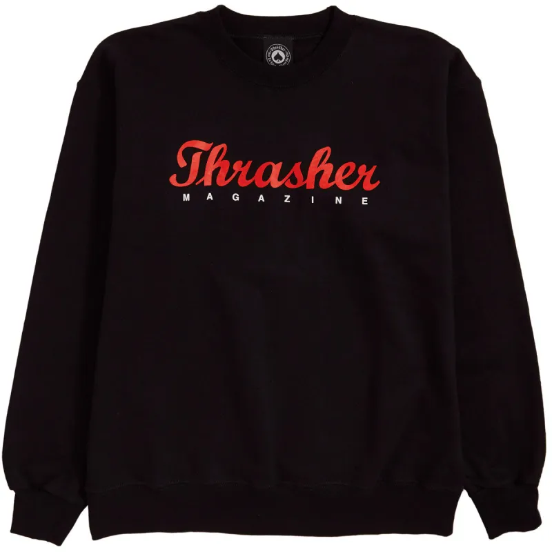 Thrasher Script Crew Sweatshirt - Black sold by CCS