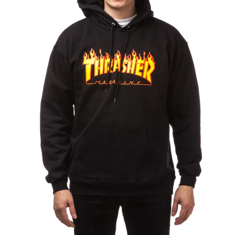 Thrasher Flame Hoodie - Black made by Thrasher