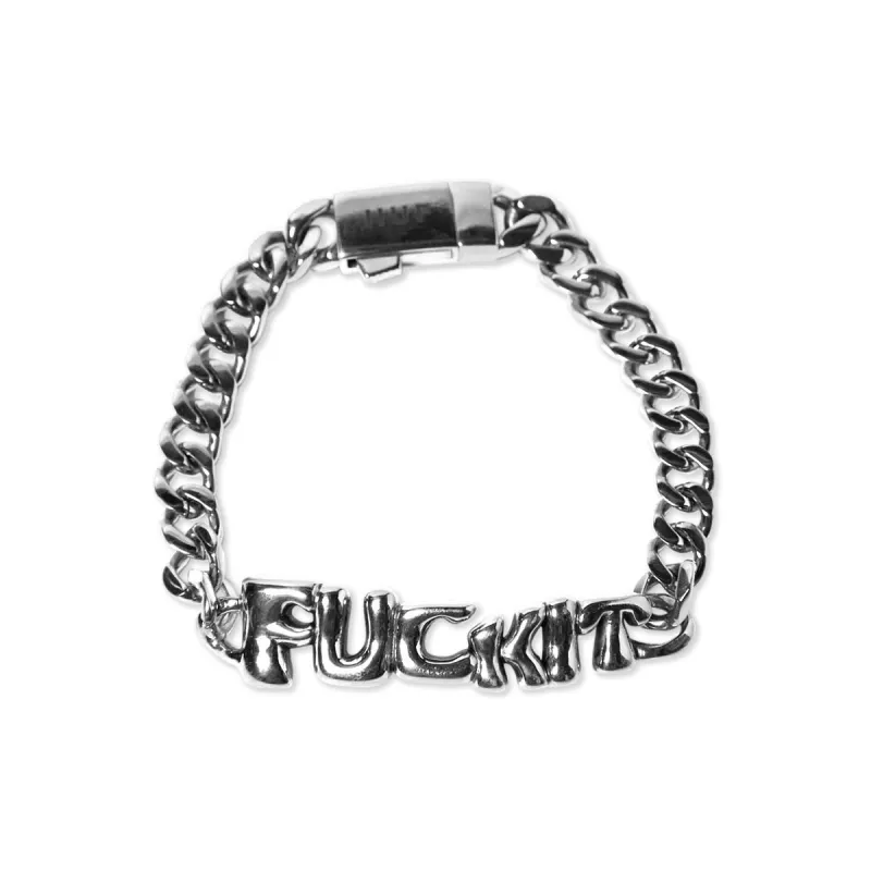 HUF Fuck It Warped Id Bracelet Accessories - Silver sold by CCS