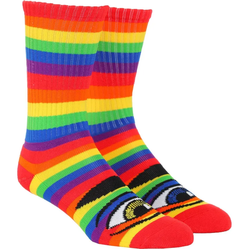 Toy Machine Sect Eye Rainbow Crew Socks - Multi sold by CCS