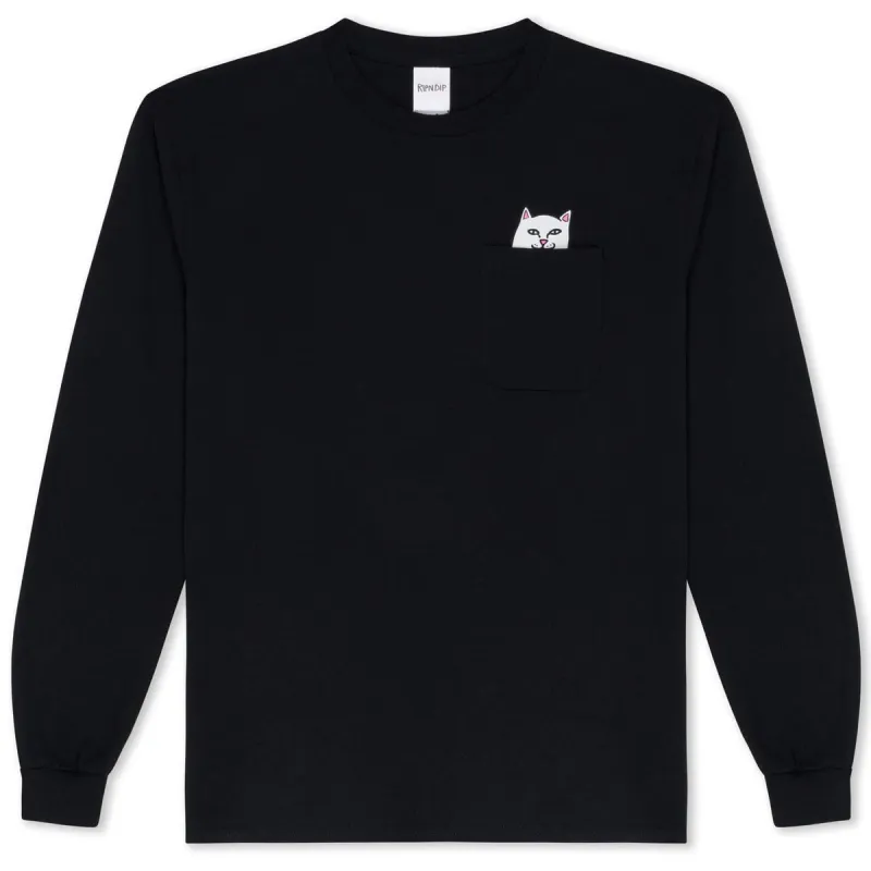 RIPNDIP Lord Nermal Pocket Long Sleeve T-Shirt - Black/White made by Ripndip