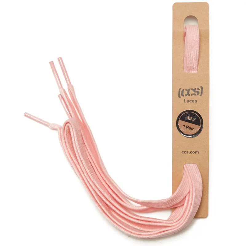 CCS Flat Lace Shoelaces - Light Pink - 45" sold by CCS