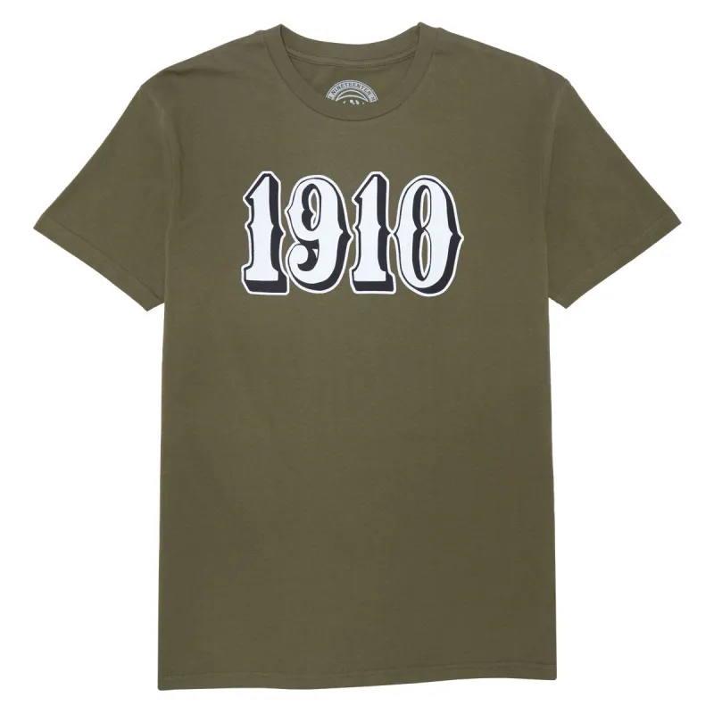 1910 OG Font Long Sleeve T-Shirt - Military Green made by CCS