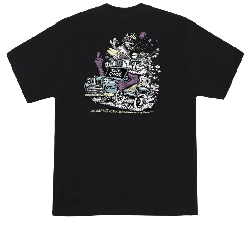 Santa Cruz Johnson Beast Wagon Stripes T-Shirt - Black made by Santa Cruz Skateboards