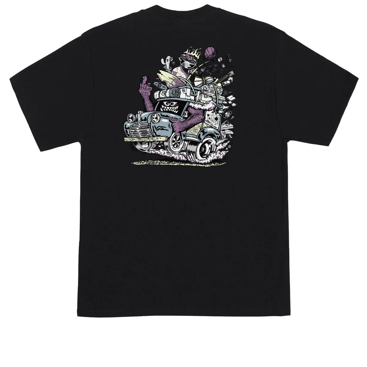 Santa Cruz Johnson Beast Wagon Stripes T-Shirt - Black sold by CCS