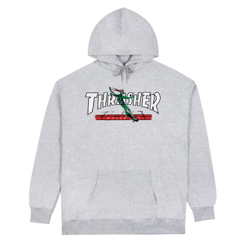 Thrasher Red Curb By LSD Worldpeace Hoodie - Ash Grey made by Thrasher