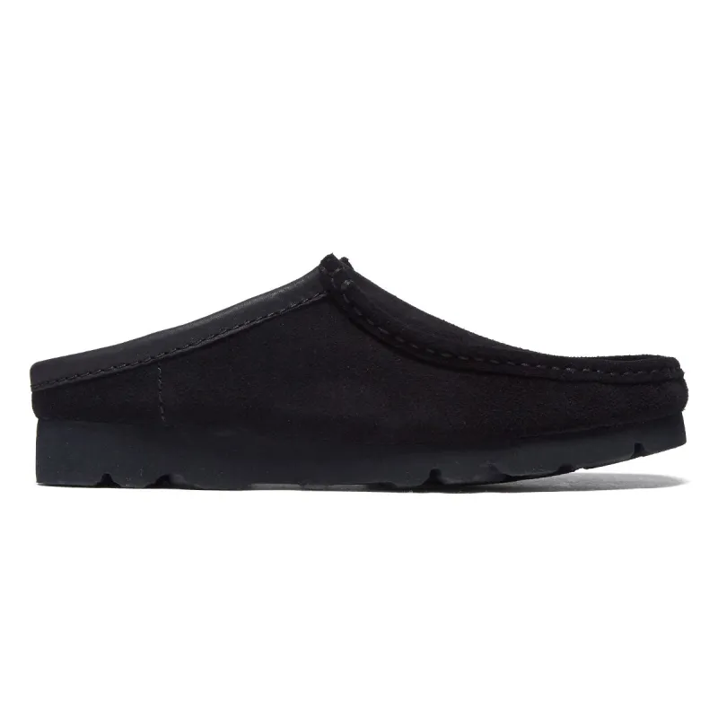Clarks Wallabee Slip Shoes - Black Suede made by Clarks