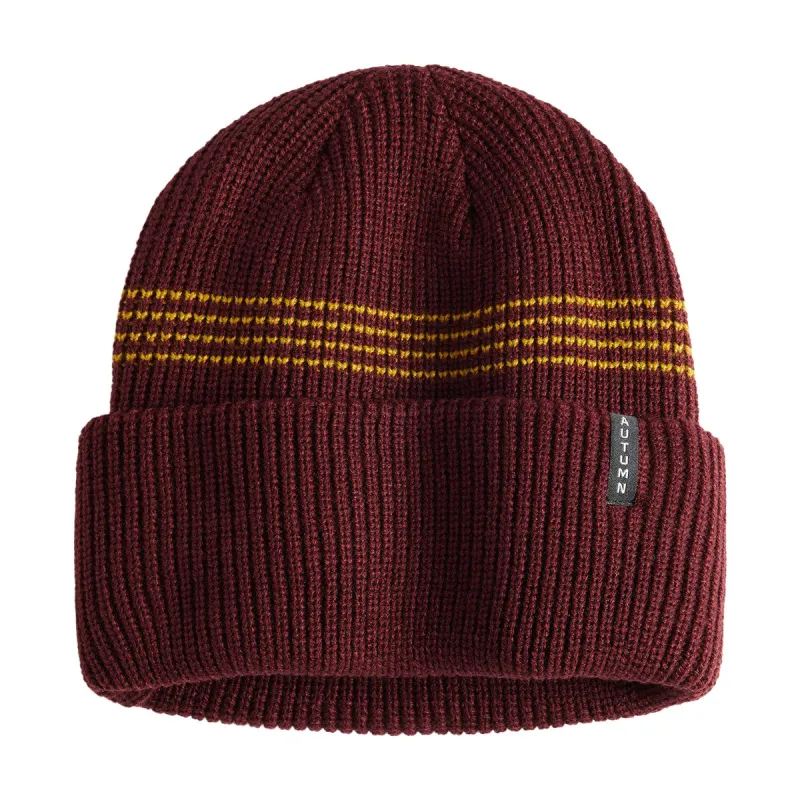 Autumn Mini Stripe Beanie - Burgundy made by CCS
