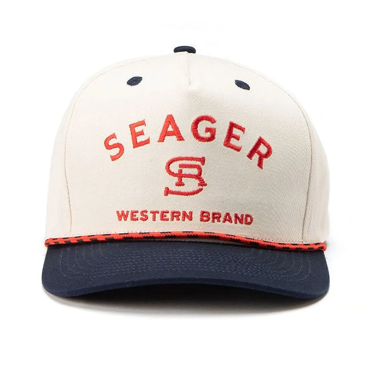 Seager Branded Snapback Hat - Cream/Navy sold by CCS product image thumbnail 3
