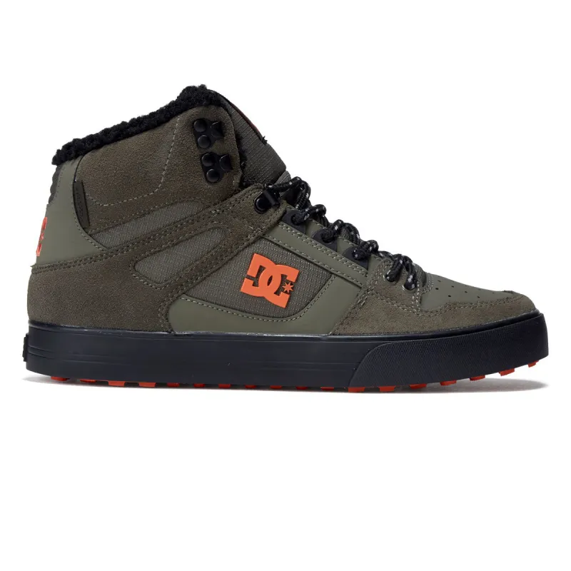 DC Pure High-Top Wc Winter Shoes - Dusty Olive/Orange made by DC