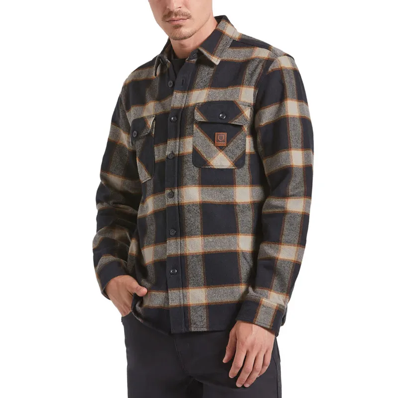 Brixton Bowery Heavyweight Flannel Shirt - Black/Cream made by Brixton